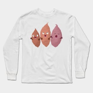 Cute singing sweet potatoes trio cartoon Long Sleeve T-Shirt